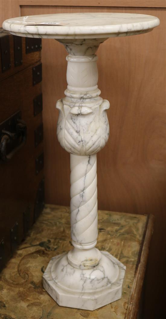 An Indian carved marble pedestal H.61cm